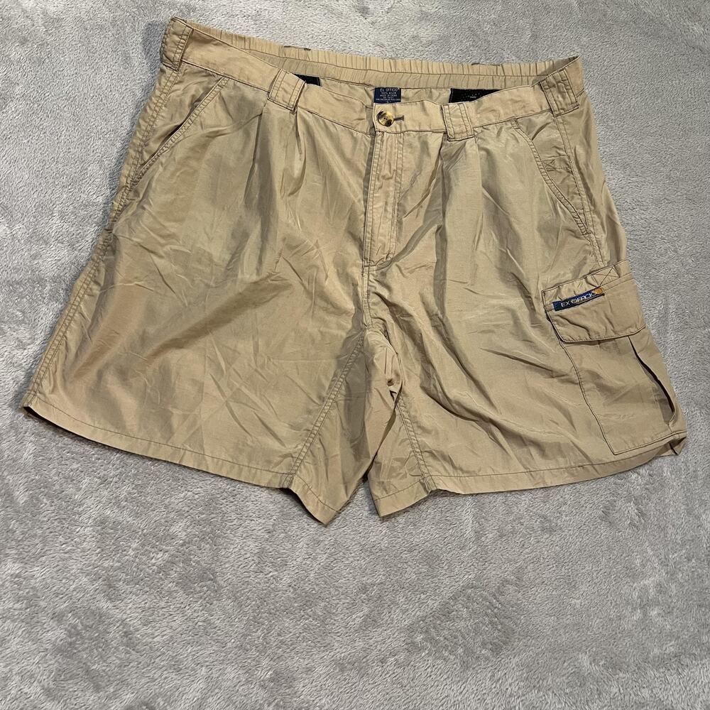 ExOfficio Shorts Mens 40 Tan Nylon Hiking Cargo Travel Fishing Pocket Outdoor